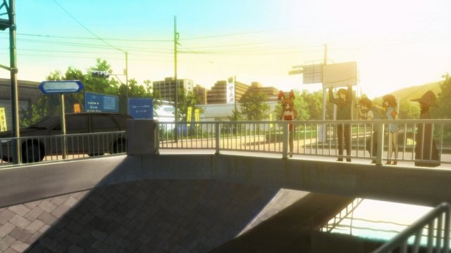 Action scene on the bridge